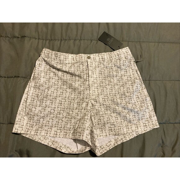 VRST Men's 5” Resort Short Print White/Silver Stamped Geo Size M NWT - Picture 1 of 14